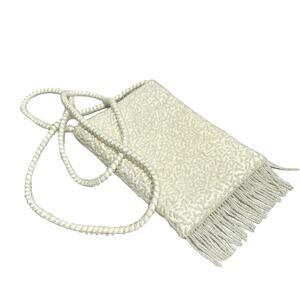 Preston & York white beaded evening bag purse elegant envelop shoulderbag bridal